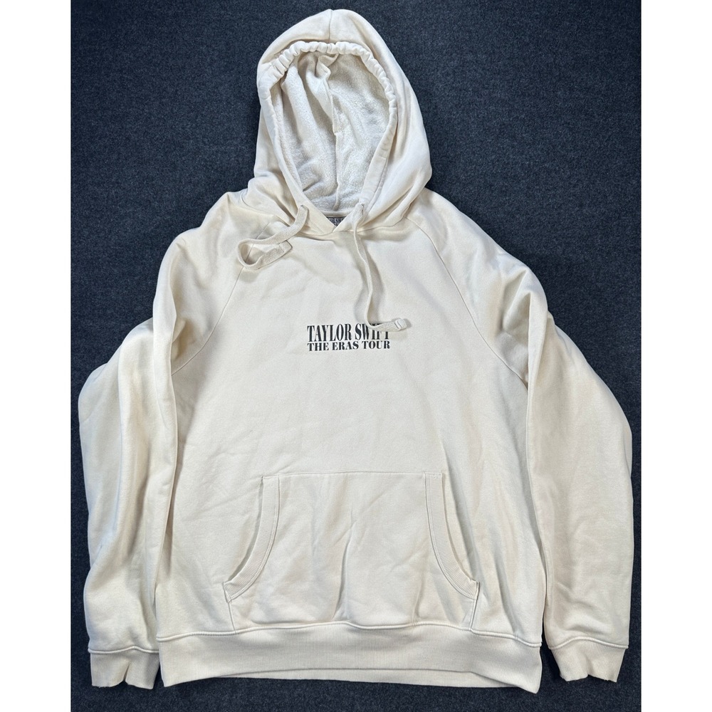 Taylor Swift The Eras Tour Concert Hoodie Cream Beige Graphic Size Medium